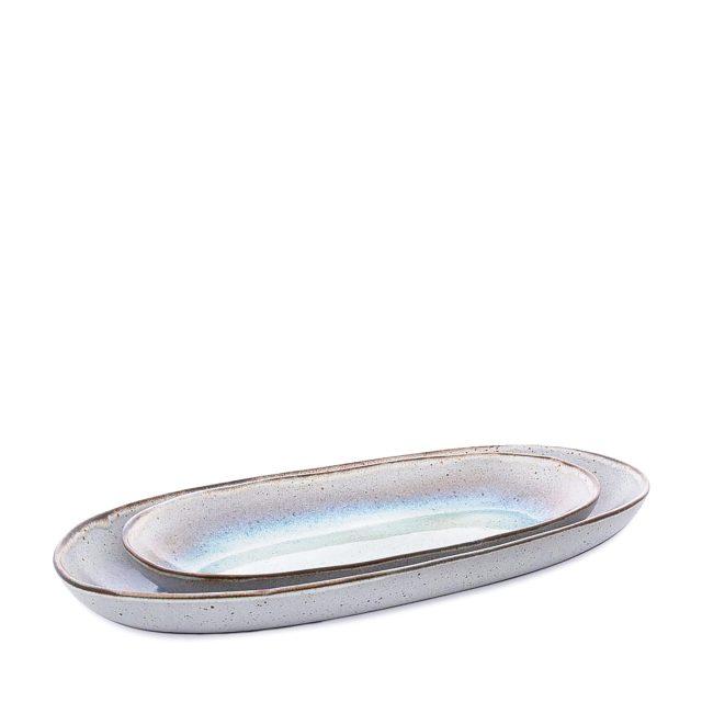 White Oval Serving Bowls Portuguese Tableware Handmade Kramic