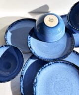 blauw servies borden set