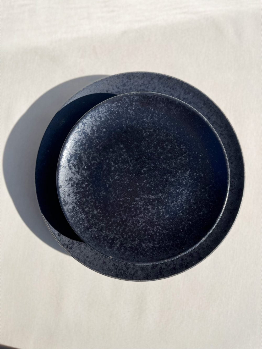 black tableware set plates - black stone -handmade ceramics - modern portuguese tableware at UNRO