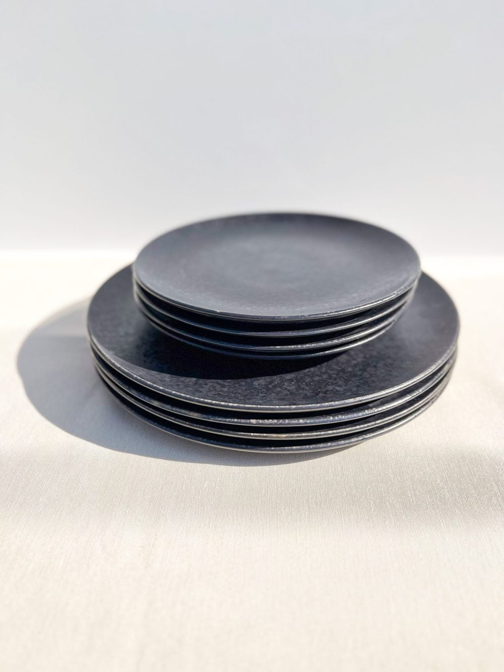 black tableware set plates - black stone -handmade ceramics - modern portuguese tableware at UNRO