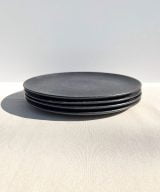 black dinner plates - black stone - handmade ceramics - modern portuguese tableware at UNRO