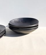 black pasta plates set - black stone -handmade ceramics - modern portuguese tableware at UNRO