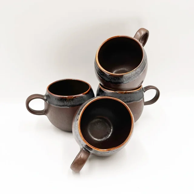 brown mugs set of 4