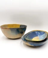 Saladekom kleurrijke ovale serveerschalen set